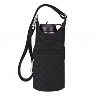 Travelon Boho Water Bottle Tote Pouch - Black