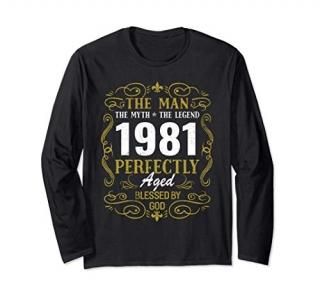Birthday 365 The Man Myth 1981 Birthday Gift for Men Long Sleeve T-Shirt
