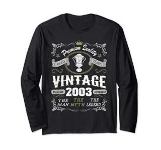 Birthday 365 The Man Birth Year 2003 Birthday Gifts For Men Long Sleeve T-Shirt