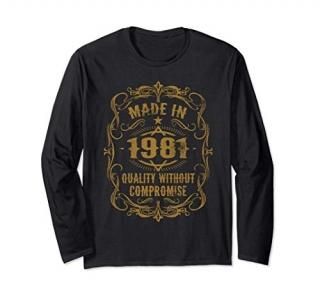 Made in 1981 Vintage Birthday Gift for Men & Women Long Sleeve T-Shirt