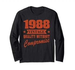 Birthday 365 Vintage 1988 Birthday Gift for Men and Women Long Sleeve T-Shirt