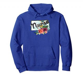 Kansas Nurse Watercolor Flower Pullover Hoodie