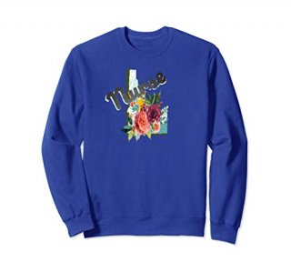 Idaho Nurse Watercolor Flower Sweatshirt