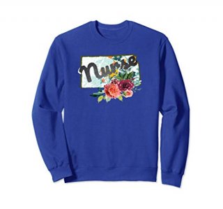 Kansas Nurse Watercolor Flower Sweatshirt