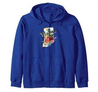 Indiana Nurse Watercolor Flower Zip Hoodie