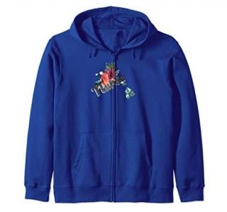 Hawaii Nurse Watercolor Flower Zip Hoodie