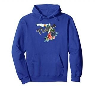 Florida Nurse Watercolor Flower Pullover Hoodie