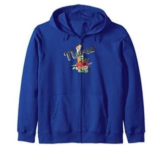 Delaware Nurse Watercolor Flower Zip Hoodie