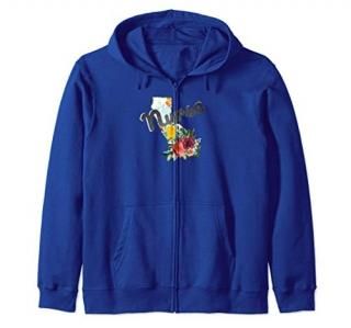 California Nurse Watercolor Flower Zip Hoodie