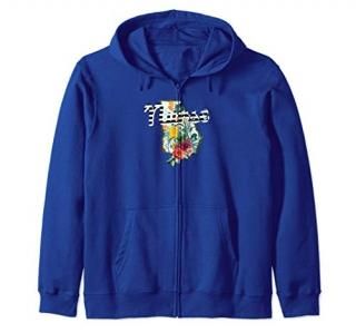 Georgia Nurse Watercolor Flower Zip Hoodie