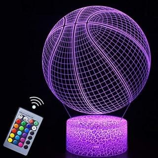 Basketball Night Light3D Illusion Effect Lamp Light Remote Control RGB Colors&Di