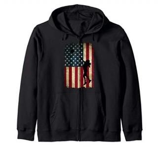 Cool Volleyball Things Player USA Flag Cute Gifts Teen Girls Zip Hoodie