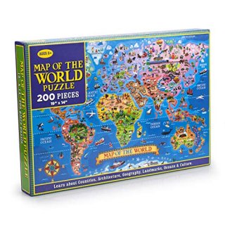 MAZYPO 200 Pieces World Map Jigsaw Puzzle of Learning & Education for Kids Raisi