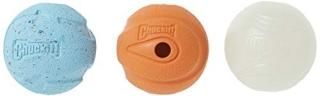 Chuckit! Dog Fetch Toy MEDLEY 3-pack Whistler Max Glow Rebounce Ball MEDIUM