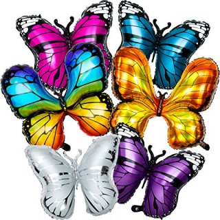 6 Pieces Butterfly Foil Balloons Butterfly Fairy Balloon Butterfly Birthday Heli