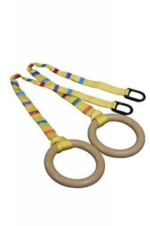 18cm - 1.3cm  - Tumbl Trak Gymnastics Rings with Easy Adjustable Strap