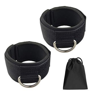 YCYU Padded Ankle Cable Straps for Cable Machine - Ankle Cuffs of Glute Leg Kick