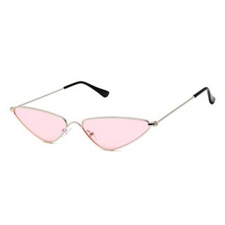 Cat Eye Sunglasses for Women Retro Triangle narrow Glasses Party Hippie Metal Gl