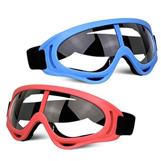 POKONBOY 2 Pack Protective Goggles / Safety Glasses / Motorcycle Eyewear with Ba