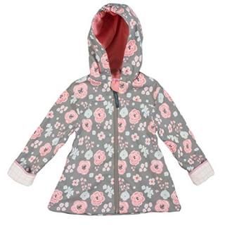 Stephen Joseph Kids Raincoat Charcoal Floral 5T/6T