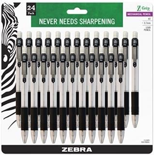 Zebra's Z-Grip Mechanical Pencil 0.7mm Black 24 Pack15241 by Zebra Pen