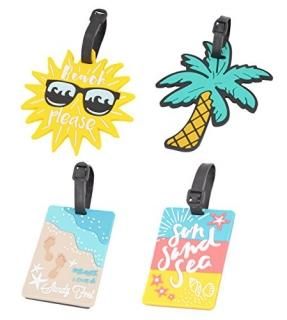 4 Pack Unique Luggage Tag Travel Suitcase Bag Summer Beach Series Identify Label