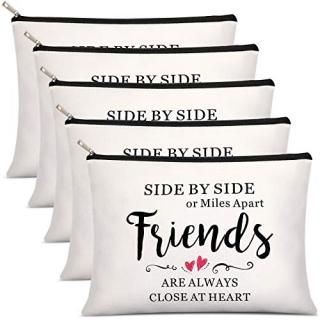 5 Pieces Friend Gifts Cosmetic Bag for Women Side Friends Gifts Long Distance Fr