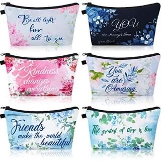 6 Pieces Makeup Bag Toiletry Pouch Waterproof Cosmetic Bag with Mandala Flowers 