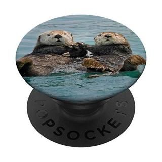 Sea Otters Holding Hands In The Ocean Expandable Accessory PopSockets PopGrip Sw