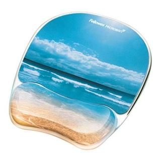 Gel Mouse Pad w/Wrist Rest Photo 9 1/4 x 7 1/3 Sandy Beach 