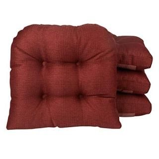 Klear Vu Omega Dining Chair Pads Set of 4 Red