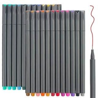 24 Fineliner Colour Pens Set Taotree 0.38mm Fine Line Coloured Sketch Writing Dr