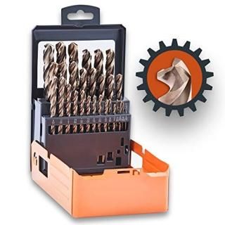 Lichamp 29PCS HSS Cobalt Drill Bits Set 1/16 to 1/2 with Three Flute for Hard Me