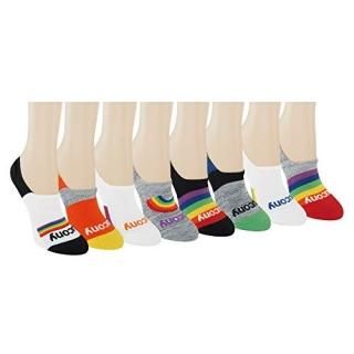 Saucony Women's Show Cushioned Invisible Liner Socks Bright Assorted 8 Pairs Sho