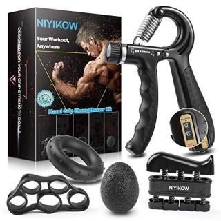 NIYIKOW Grip Strength Trainer Kit 5 Pack Counting Grip Strength Adjustable Hand 