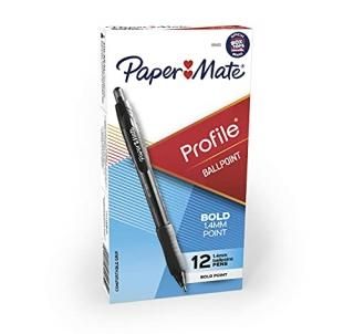 Profile Ballpoint Retractable Pen Black Ink Bold Dozen  