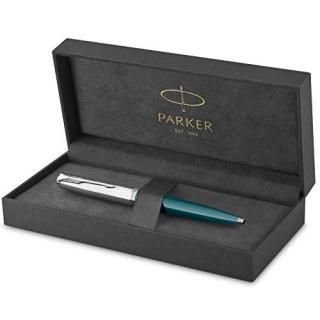 Parker 51 Ballpoint Pen  Teal Blue Barrel with Chrome Trim  Medium Point with Bl