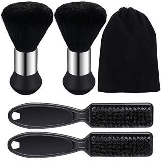 4 Pieces Hairdressing Brush Tools Includes 2 Pieces Barber Blade Cleaning Brush 