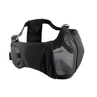 OneTigris 6 Foldable Half Face Airsoft Mesh Mask with Ear Protection Military Ta