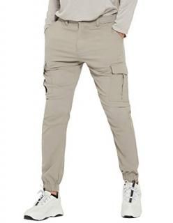 PULI Men's Hiking Cargo Pants Slim Fit Stretch Jogger Cycling Waterproof Outdoor