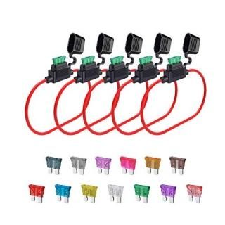12 Gauge Fuse Holder ATC/ATO SIM&NAT 5 Packs in-Line Automotive Blade Fuse Holde