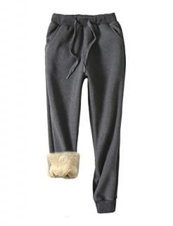 Yeokou Women's Warm Sherpa Lined Athletic Sweatpants Jogger Fleece Pants Small G