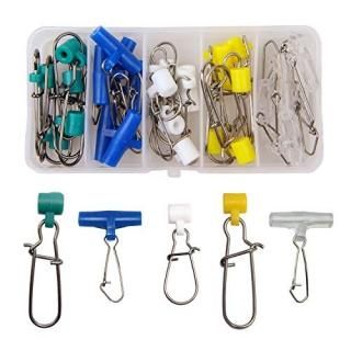 AGOOL Fishing Line Sinker Slide with Hooked Snap - 30pcs/Box High-Strength Braid