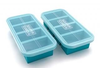 Souper Cubes 1-Cup Extra-Large Silicone Freezing Tray with Lid - 2 pack - makes 