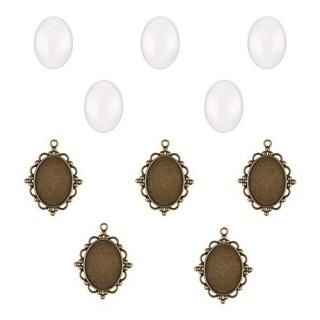 PH PandaHall ٥åȥС٥ڥȥȥ쥤 Х饦ɥܥ󥻥åƥ󥰥ȥ쥤 ڥȥ֥ Tray 40x30mm D