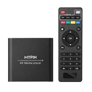4K Media Player with Remote Control Digital MP4 Player for 8TB HDD/ USB Drive / 