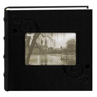 Pioneer Embossed Floral Frame Leatherette Cover Photo Album Black