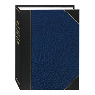 Pioneer Photo Albums 50-Pocket Navy Blue and Black Ledger Style Leatherette Cove