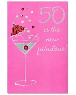 American Greetings 50 Is the New Fabulous Birthday Card with Rhinestone