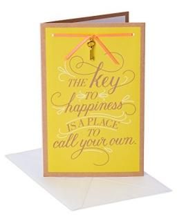 American Greetings Key to Happiness New Home Congratulations Card with Ribbon
